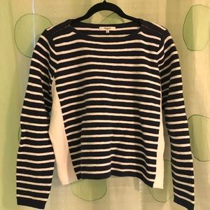 Madewell Navy and White Boat Neck
